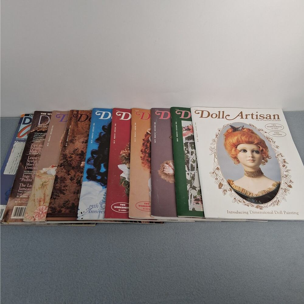 10 Issues Porcelain Doll Artisan Doll Crafter Doll Artistry Magazines 1990's